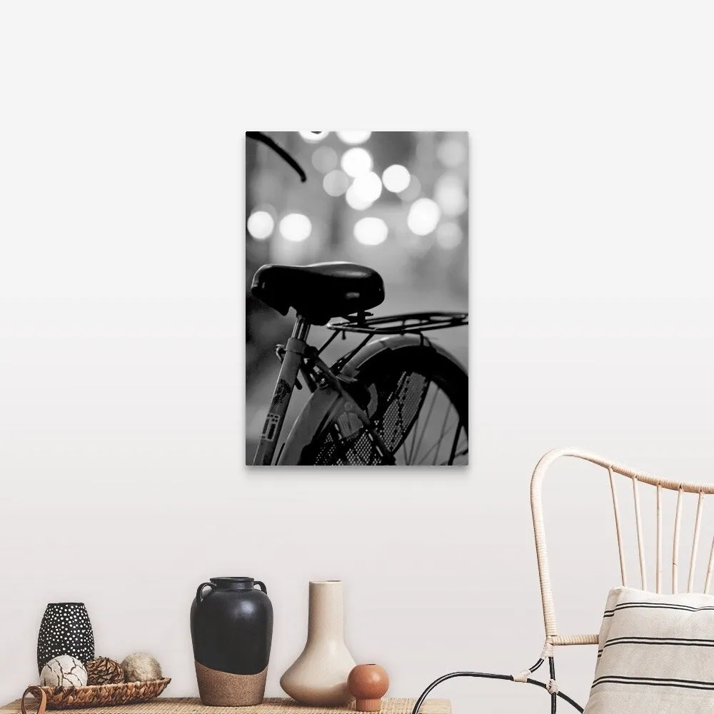 "Bicycle on street at night in Osaka, Japan." Canvas Wall Art