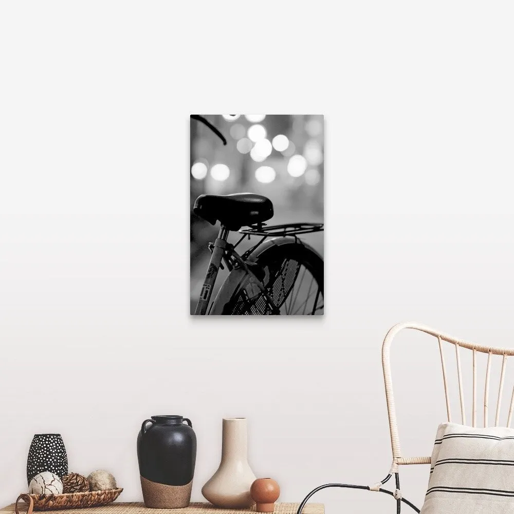 "Bicycle on street at night in Osaka, Japan." Canvas Wall Art