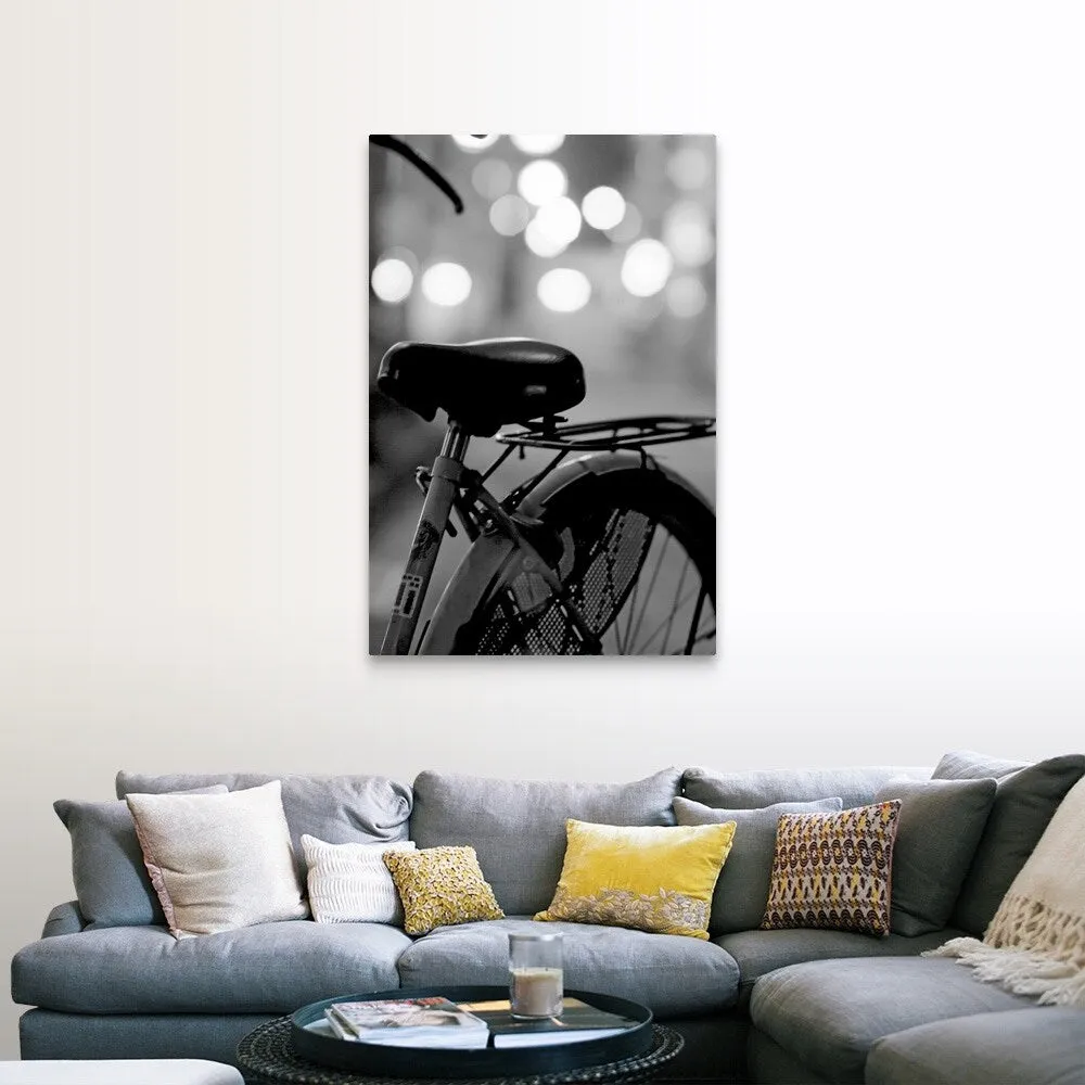 "Bicycle on street at night in Osaka, Japan." Canvas Wall Art