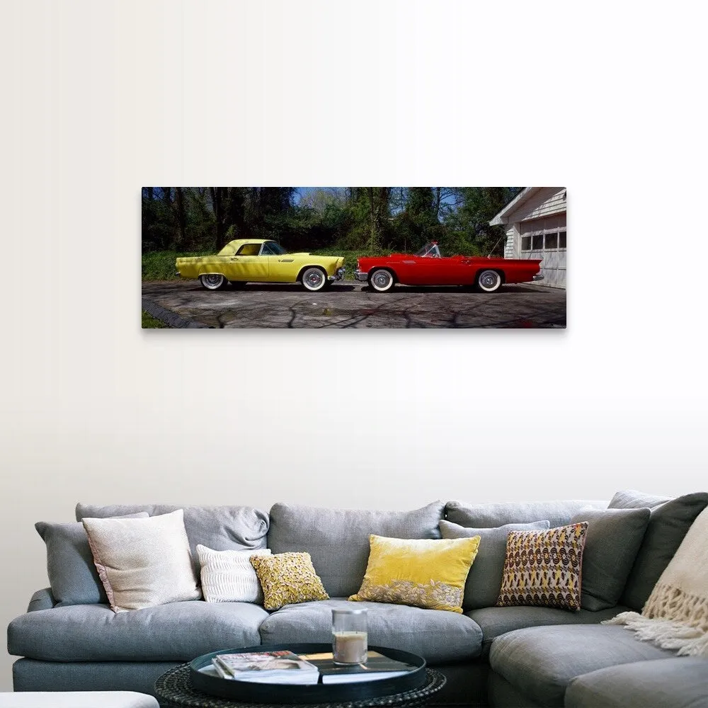 "Classic Ford Thunderbird cars on a street" Canvas Wall Art