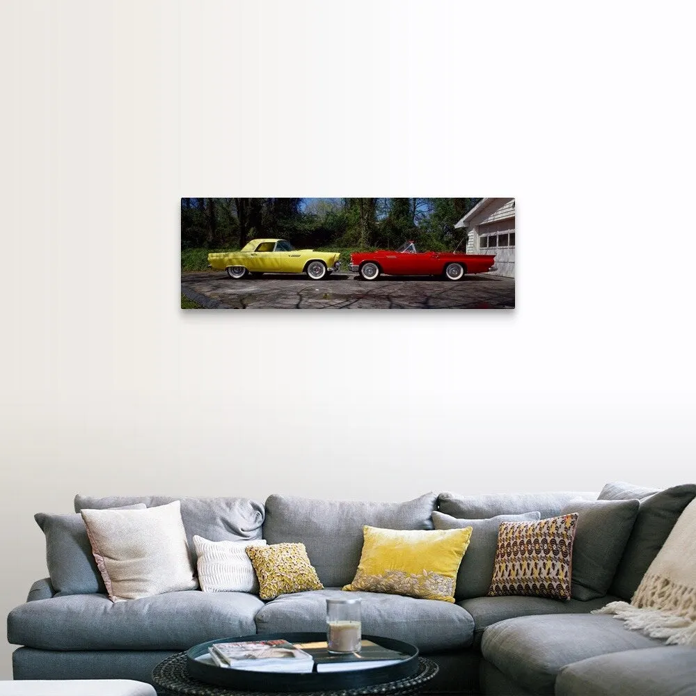 "Classic Ford Thunderbird cars on a street" Canvas Wall Art