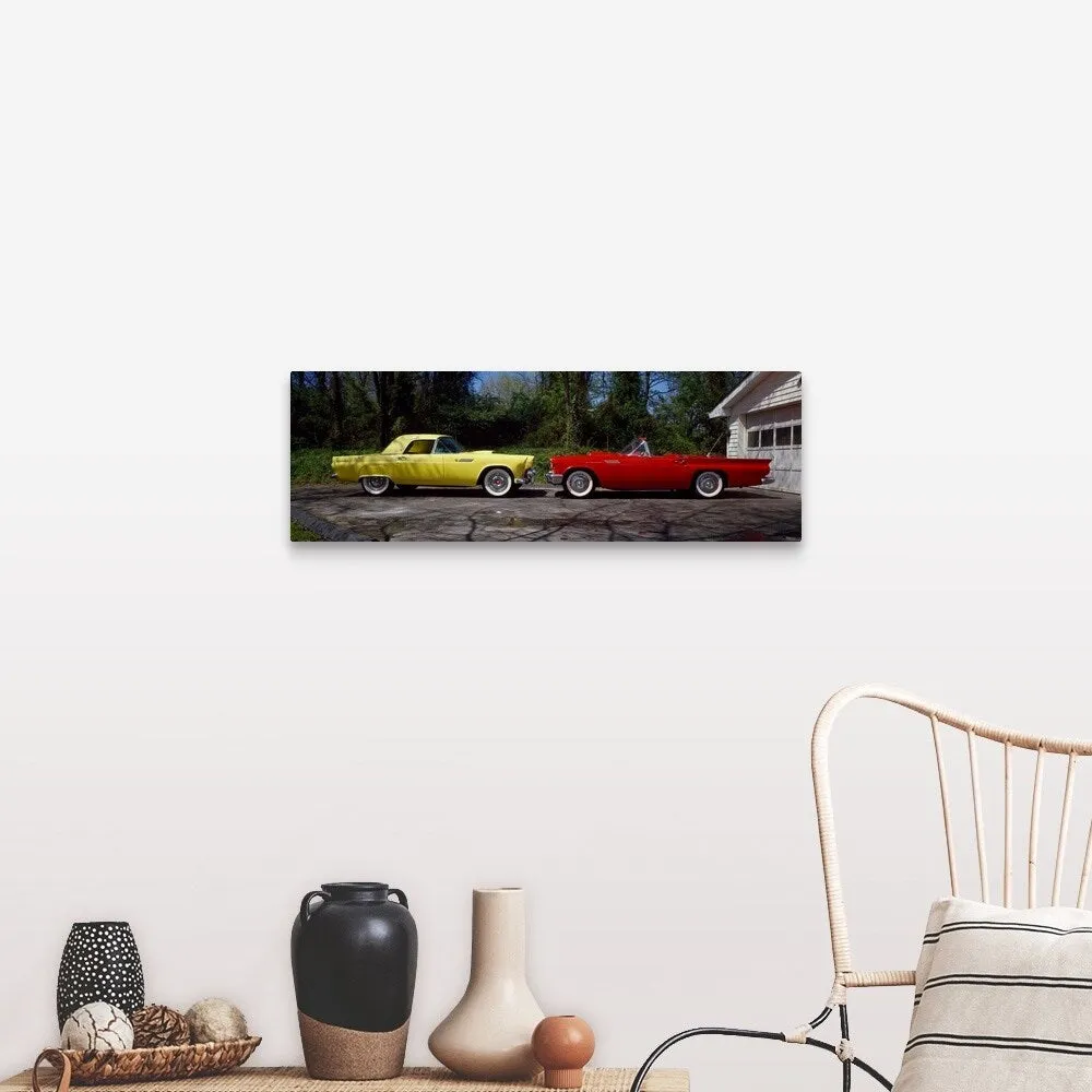 "Classic Ford Thunderbird cars on a street" Canvas Wall Art