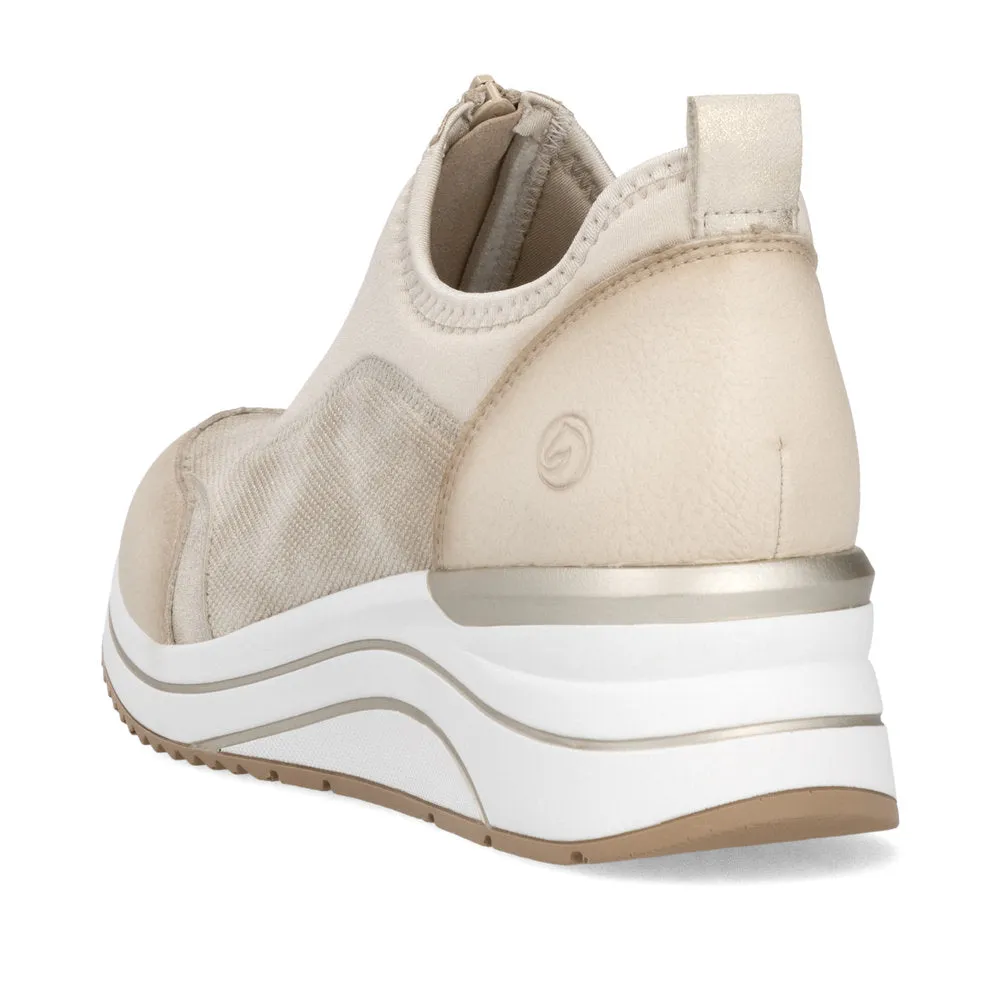 Remonte Ladies Zip Front Wedge Heel Sneaker