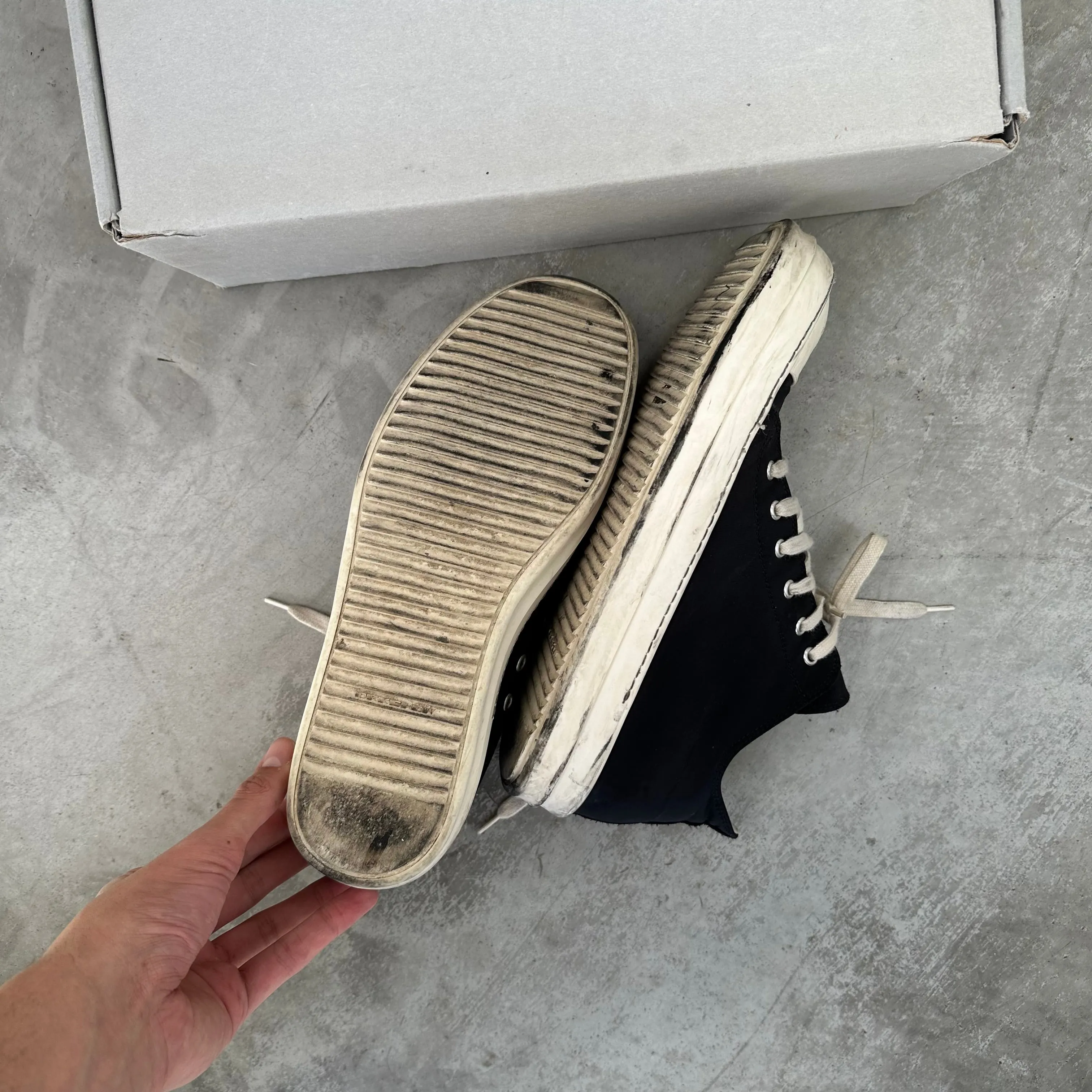 Rick Owens DRKSHDW Ramone Black Low Top Sneakers (EU44)