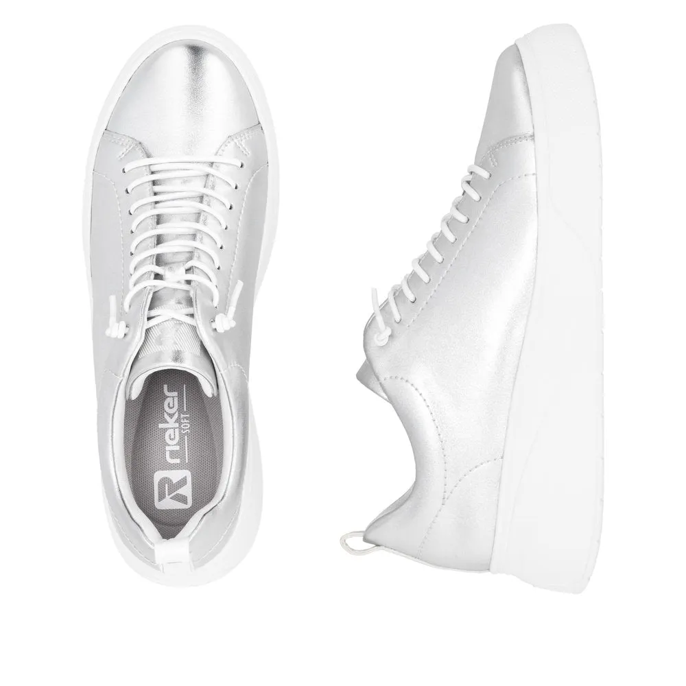 Rieker Sport Ladies Bungee Lace Metallic Sneaker