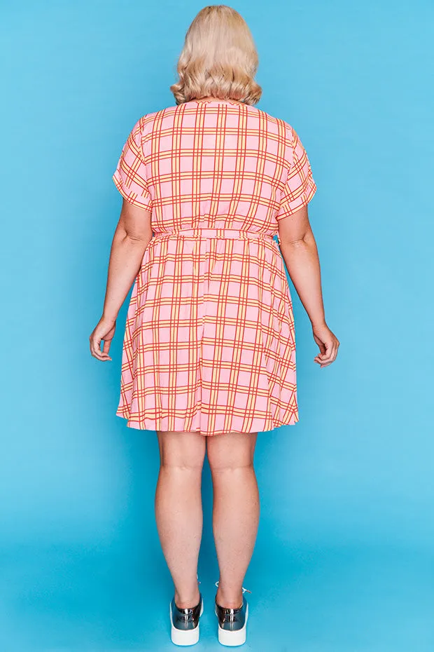 Rosalie Pink Check Dress