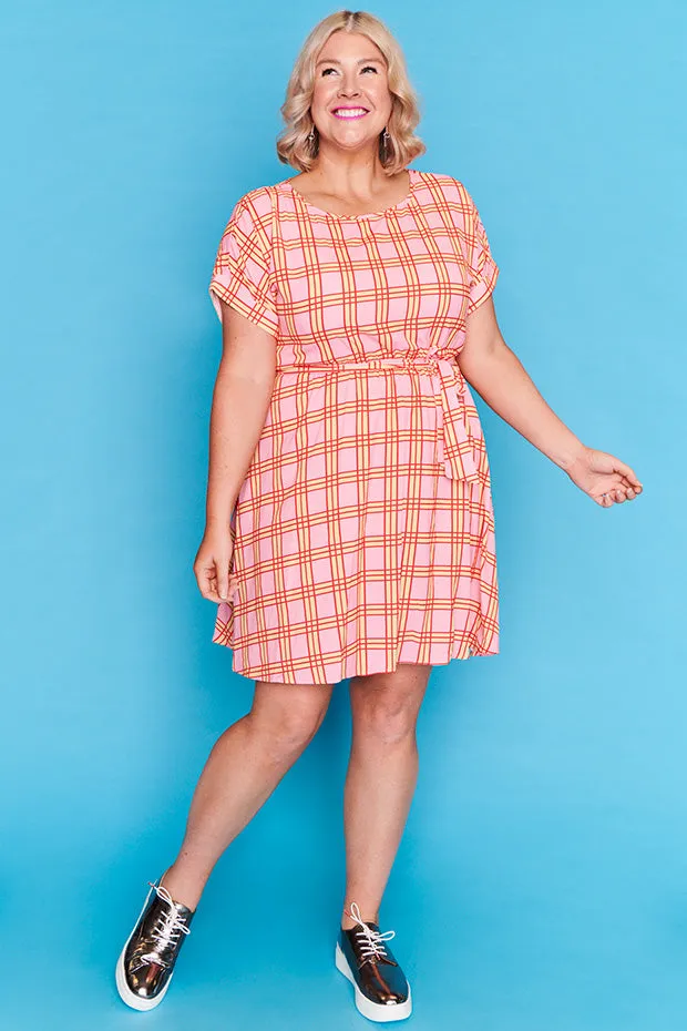 Rosalie Pink Check Dress