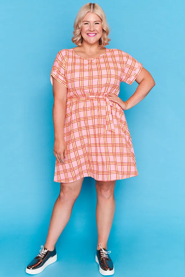 Rosalie Pink Check Dress