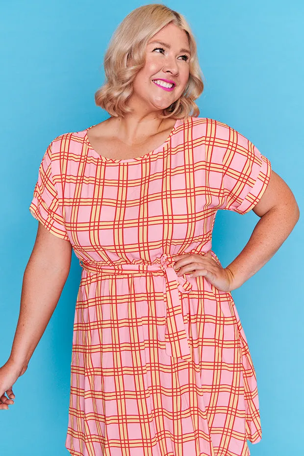 Rosalie Pink Check Dress