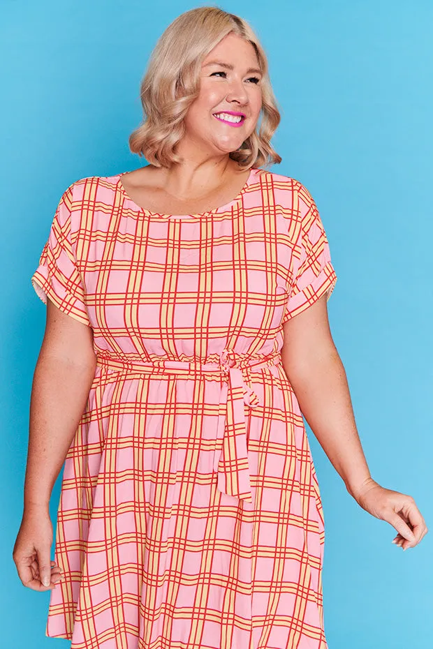 Rosalie Pink Check Dress