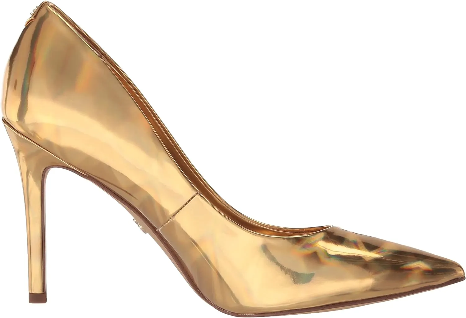 Sam Edelman Hazel Vegas Gold Metallic Stiletto Heeled Slip On Pointed Toe Pumps