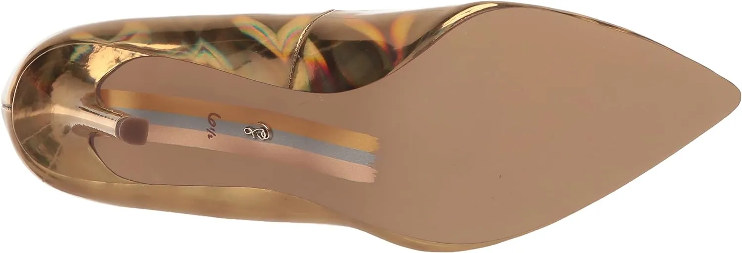 Sam Edelman Hazel Vegas Gold Metallic Stiletto Heeled Slip On Pointed Toe Pumps