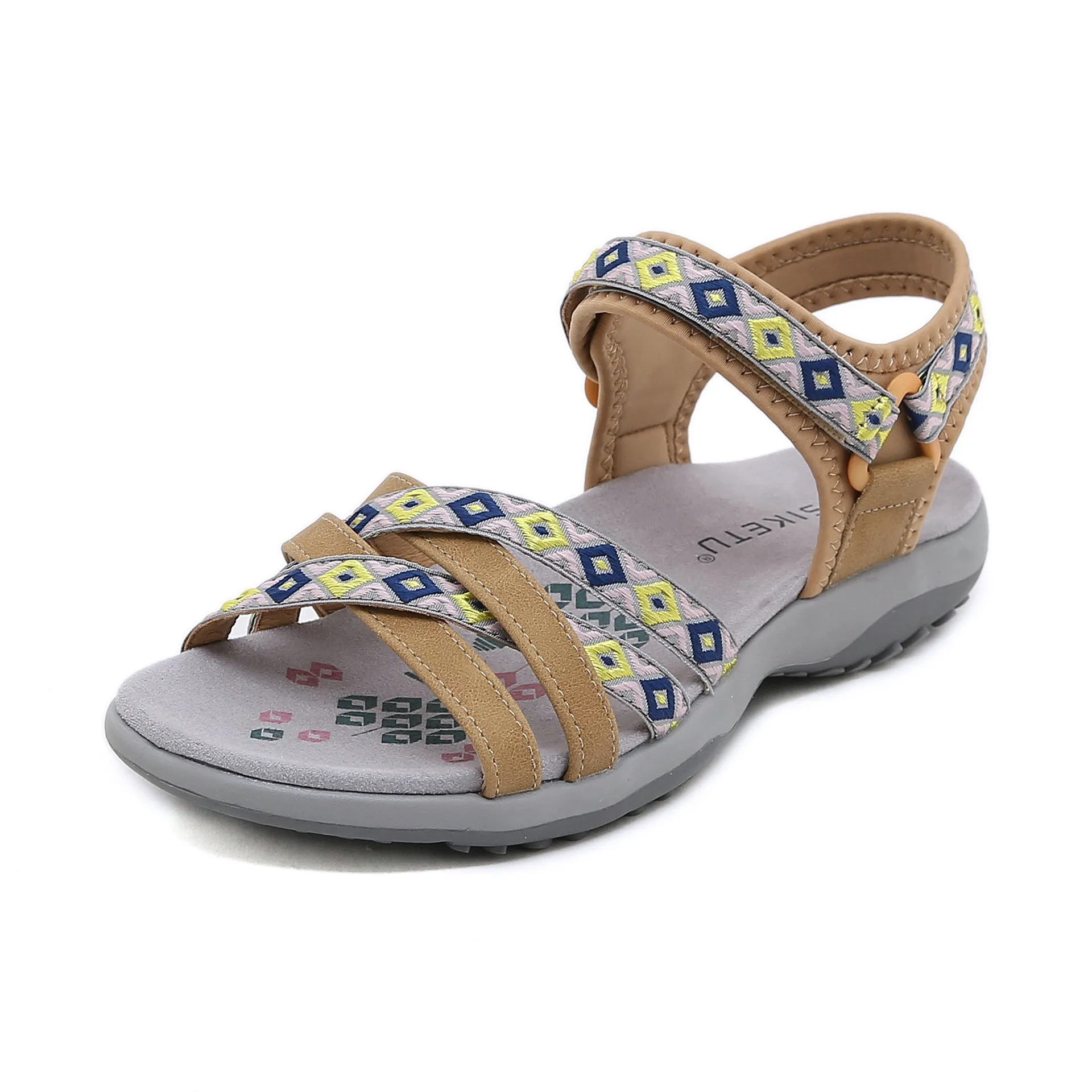 SIKETU | Cross Straps Print Summer Walking Sandals