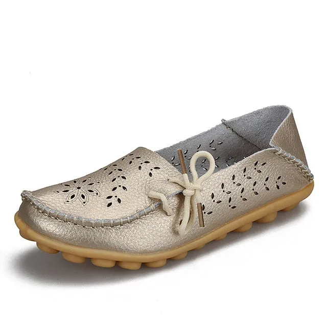 Women's Casual Genuine Leather Shoes Woman Loafers