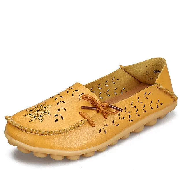 Women's Casual Genuine Leather Shoes Woman Loafers