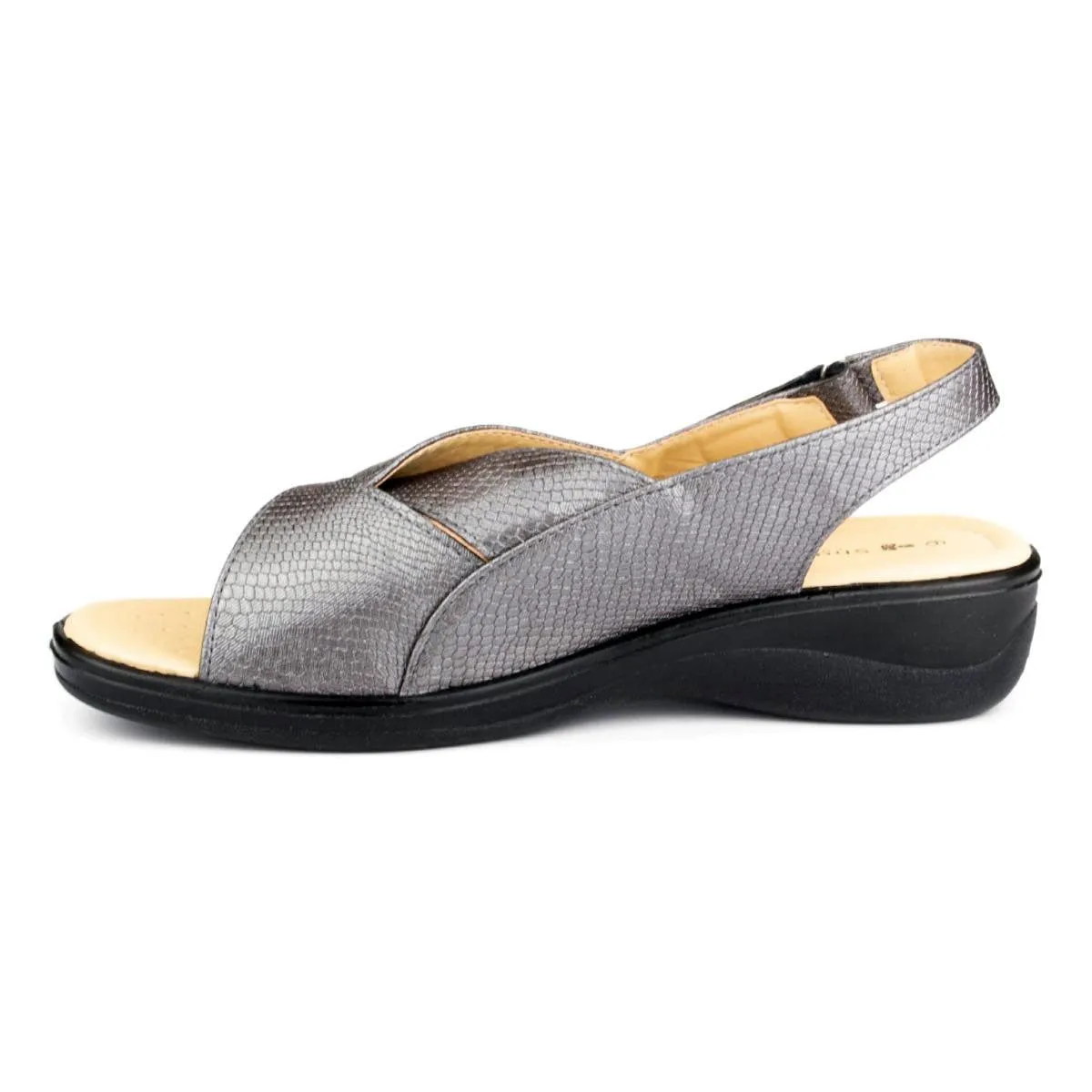 Womens Grey Comfort Sandal